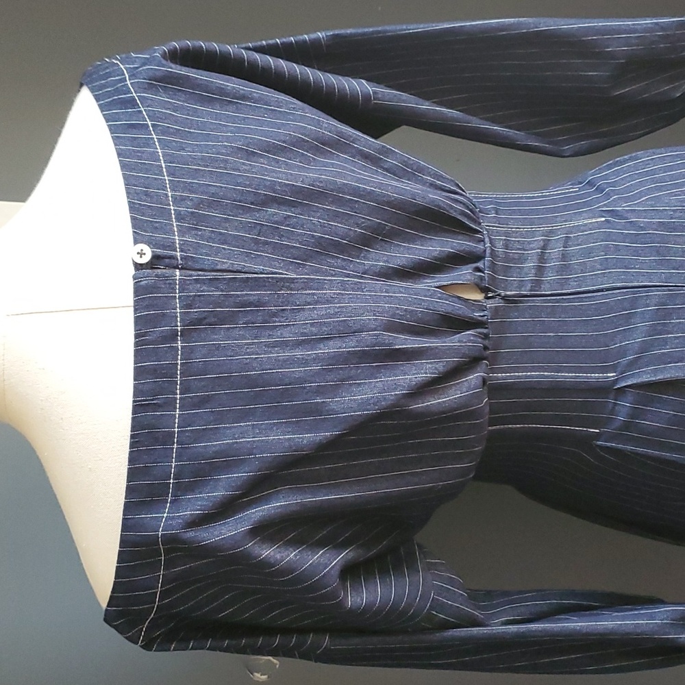 Lovers + Friends mini pinstripe denim dress size xs - Picture 8 of 17